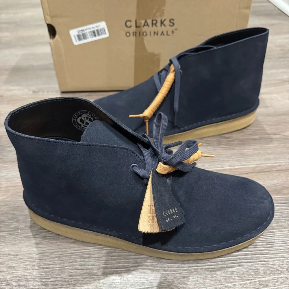 Clarks Original Desert Coal Navy Suede Chukka Boots